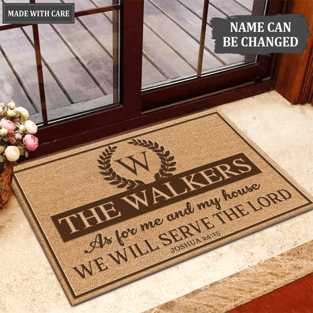 Luvingrace L130 Vintage Monogram Collection As For My House Personalized Doormat