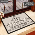 Luvingrace L135 Vintage Monogram Collection As For My House Personalized Doormat