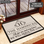Luvingrace L135 Vintage Monogram Collection As For My House Personalized Doormat