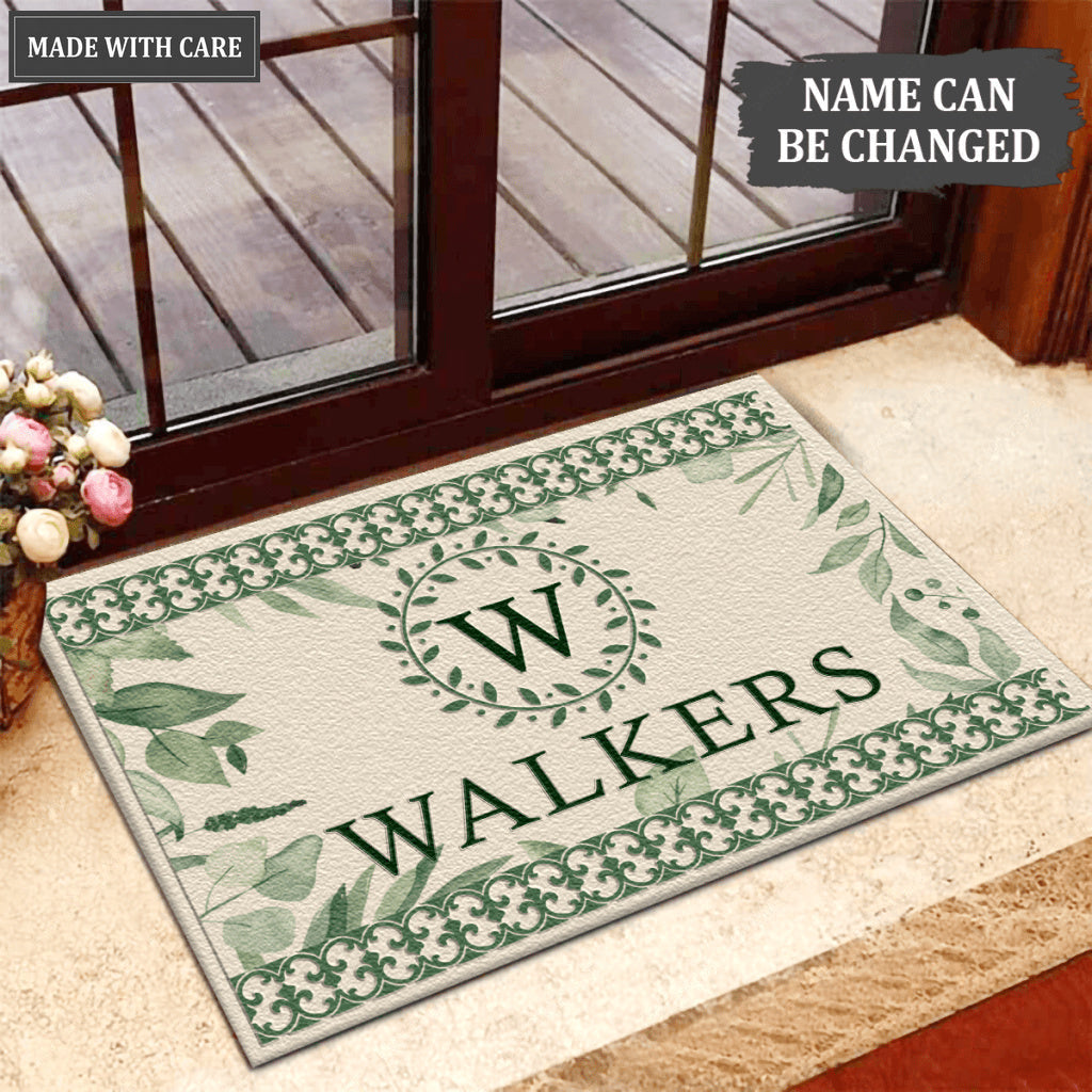 Luvingrace L32 Monogram Collection Family Name Personalized Doormat