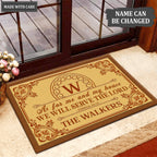 Printfamily L40 Monogram Collection As For My House Personalized Doormat