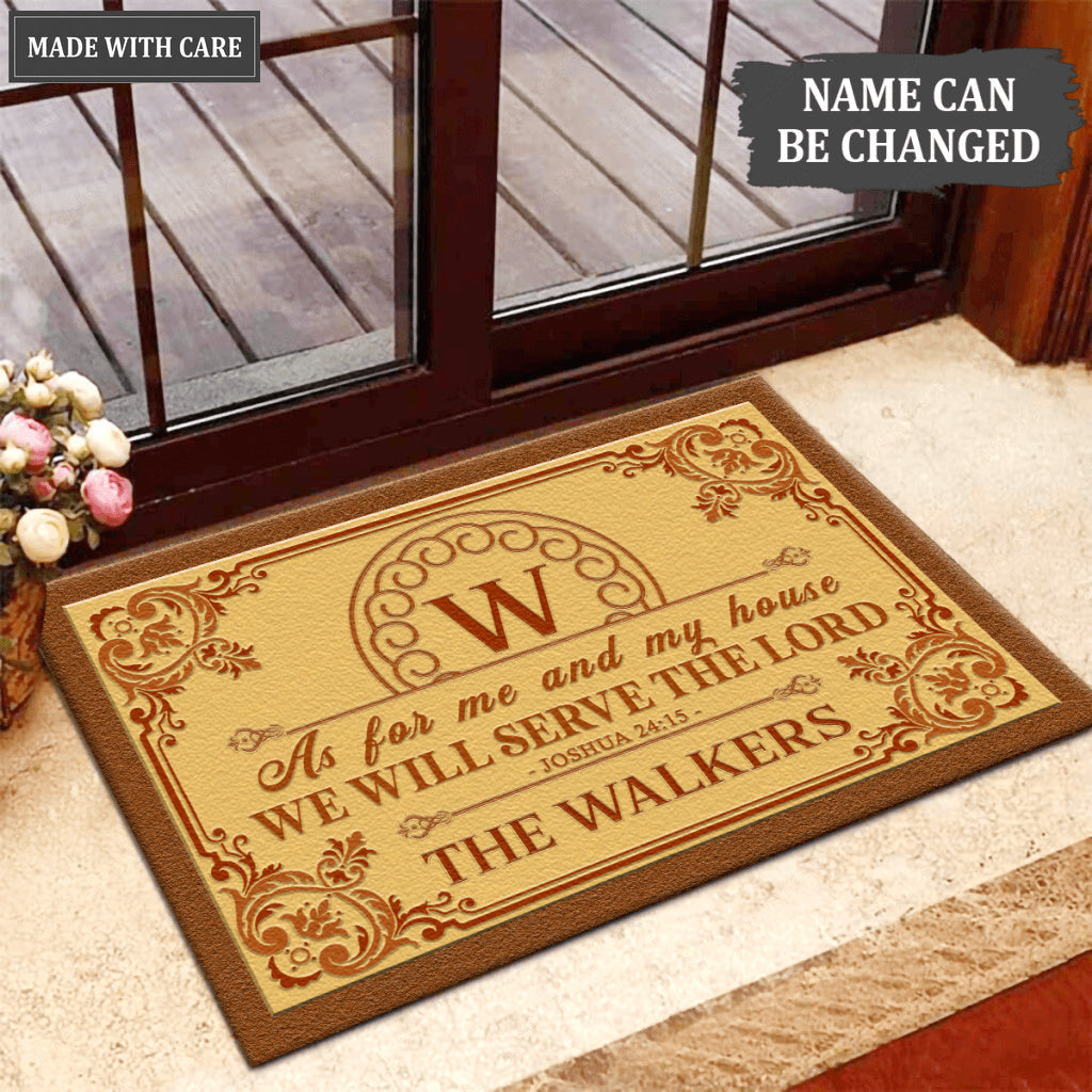 Luvingrace L40 Monogram Collection As For My House Personalized Doormat