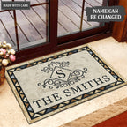Luvingrace L57 Royal Monogram Collection Family Name Personalized Doormat