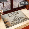 Printfamily L75 Luxury Monogram Collection We Are Covered Personalized Doormat