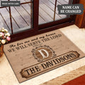 Printfamily L85 Vintage Monogram Collection As For My House Personalized Doormat