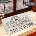 Printfamily L88 Vintage Monogram Collection As For My House Personalized Doormat