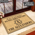 Printfamily L96 Vintage Monogram Collection As For My House Personalized Doormat