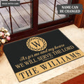 Luvingrace L139 Vintage Monogram Collection As For My House Personalized Doormat
