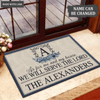 Luvingrace L140 Floral Monogram Collection As For My House Personalized Doormat