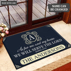 Luvingrace L141 Floral Monogram Collection As For My House Personalized Doormat