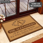 Printfamily L142 Vintage Monogram Collection As For My House Personalized Doormat