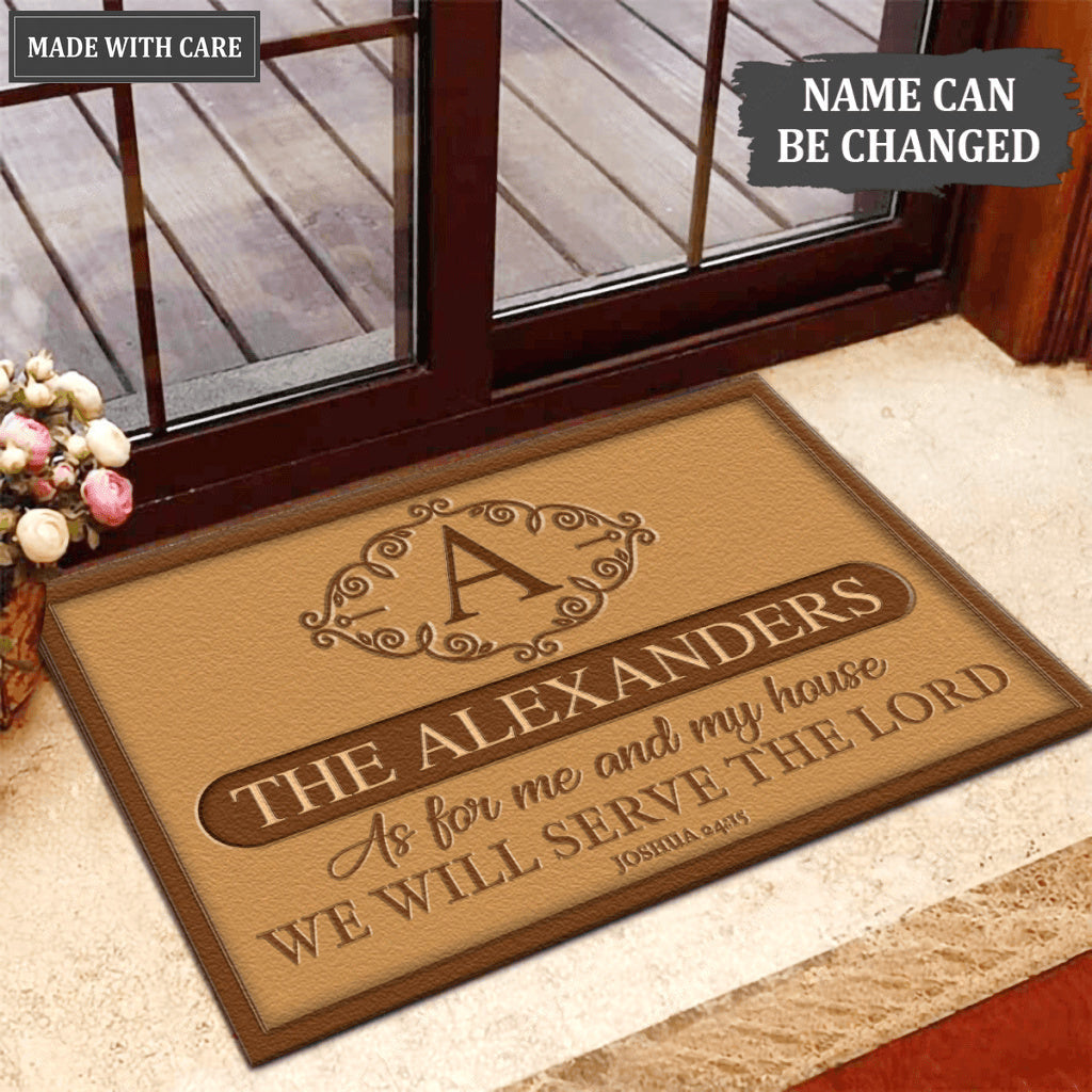 Luvingrace L142 Vintage Monogram Collection As For My House Personalized Doormat
