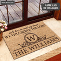 Luvingrace L154 Vintage Monogram Collection As For My House Personalized Doormat