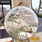 Personalized Lighthouse Waymaker Wood Circle Sign