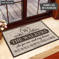 Luvingrace L181 Vintage Monogram Collection As For My House Personalized Doormat