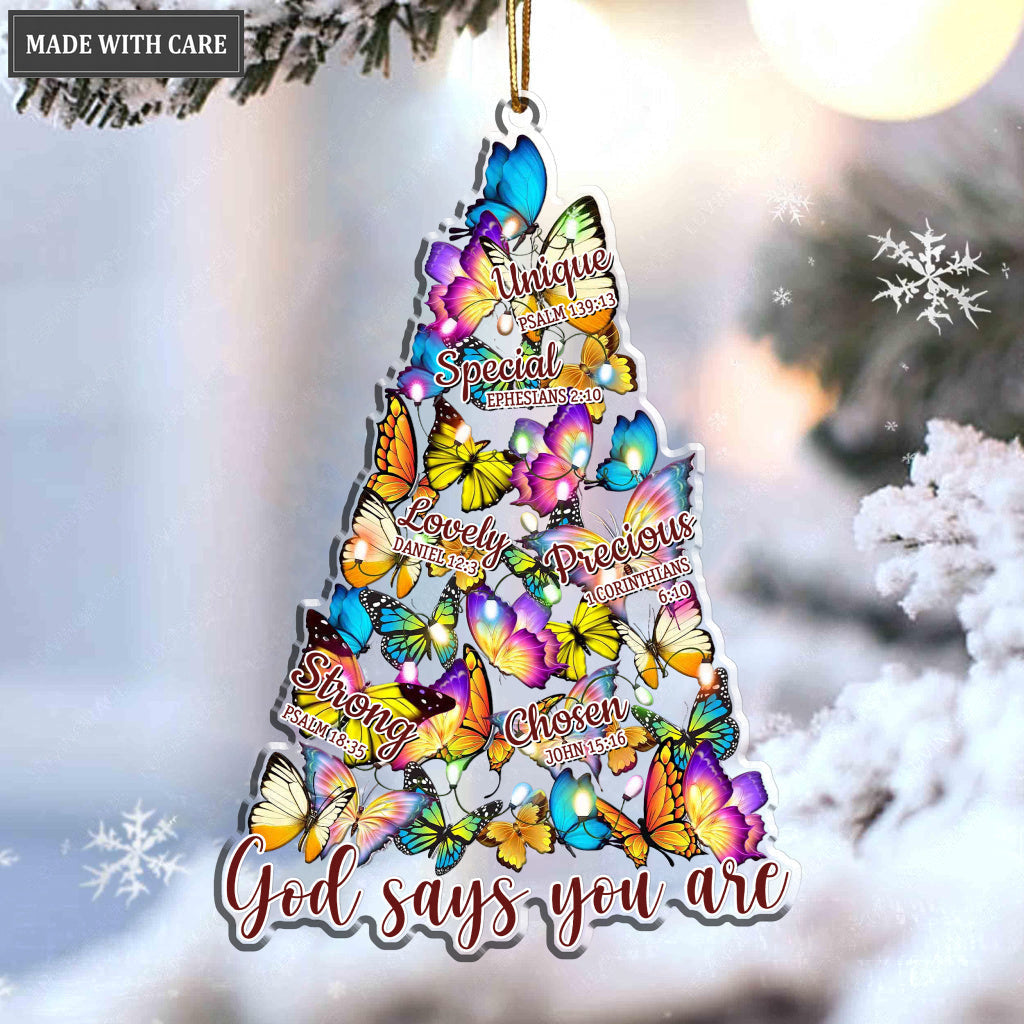 Rainbow Butterflies God Says You Are Ornament