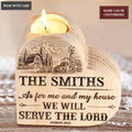 Vintage Farmhouse With Windmind As For Me And My House Personalized Candle Holder