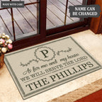 Printfamily L194 Floral Monogram Collection As For My House Personalized Doormat