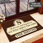 Luvingrace M97 Elegant Monogram Collection As For My House Personalized Doormat