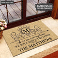 Monogrammed Letter Serve The Lord Personalized Doormat