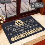 Printfamily M109 Luxury Monogram Collection As For My House Personalized Doormat