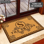 Luvingrace M01 Vintage Monogram Collection Family Name Personalized Doormat