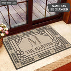 Luvingrace M12 Vintage Monogram Collection Family Name Personalized Doormat