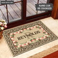 Family Floral Personalized Door Mat
