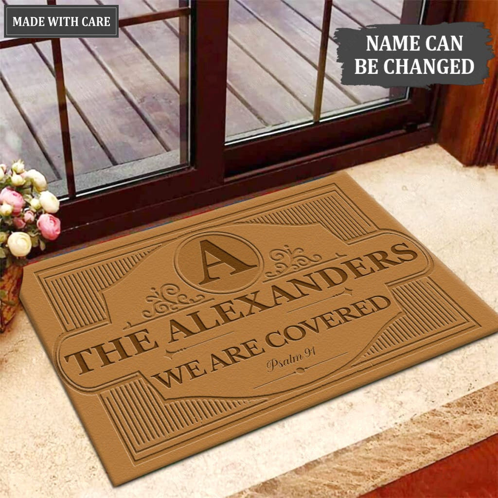 Luvingrace M41 Vintage Monogram Collection We Are Covered Personalized Doormat