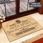 Printfamily M42 Luxury Monogram Collection Holy Spirit Personalized Doormat