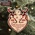 Tartan Buck And Doe God Blessed Personalized Wood Engraved Ornaments