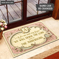 Personalized Elegant Frame Gold Pink Serve The Lord Doormat
