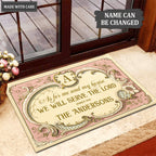 Personalized Elegant Frame Gold Pink Serve The Lord Doormat