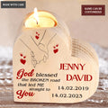 Couple Holding Hand God Blessed Personalized Candle Holder