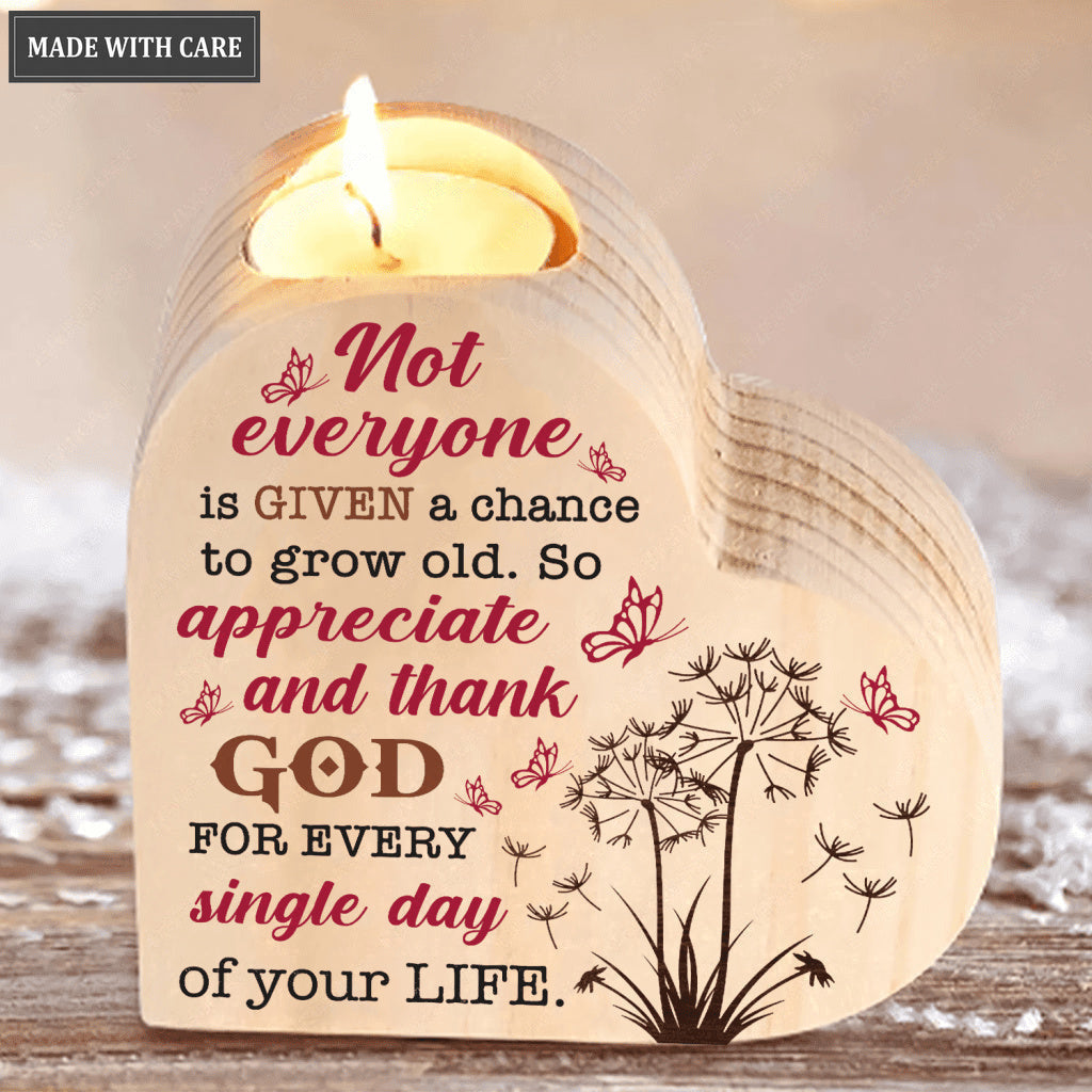 Dandelion Butterfly Thank God Every Day Candle Holder