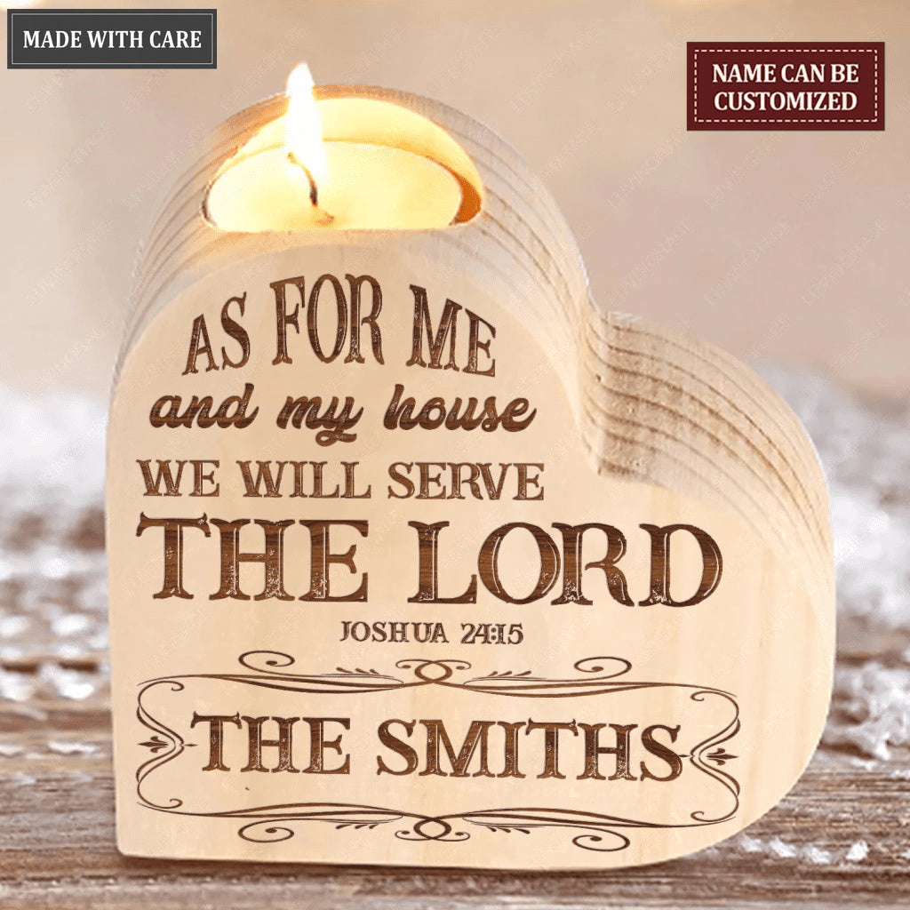 Vintage As For Me And My House Personalized Candle Holder