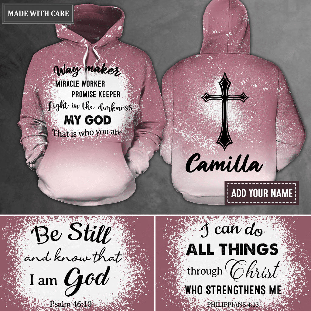 Way Maker Christian Jesus Bleached Personalized Hoodie