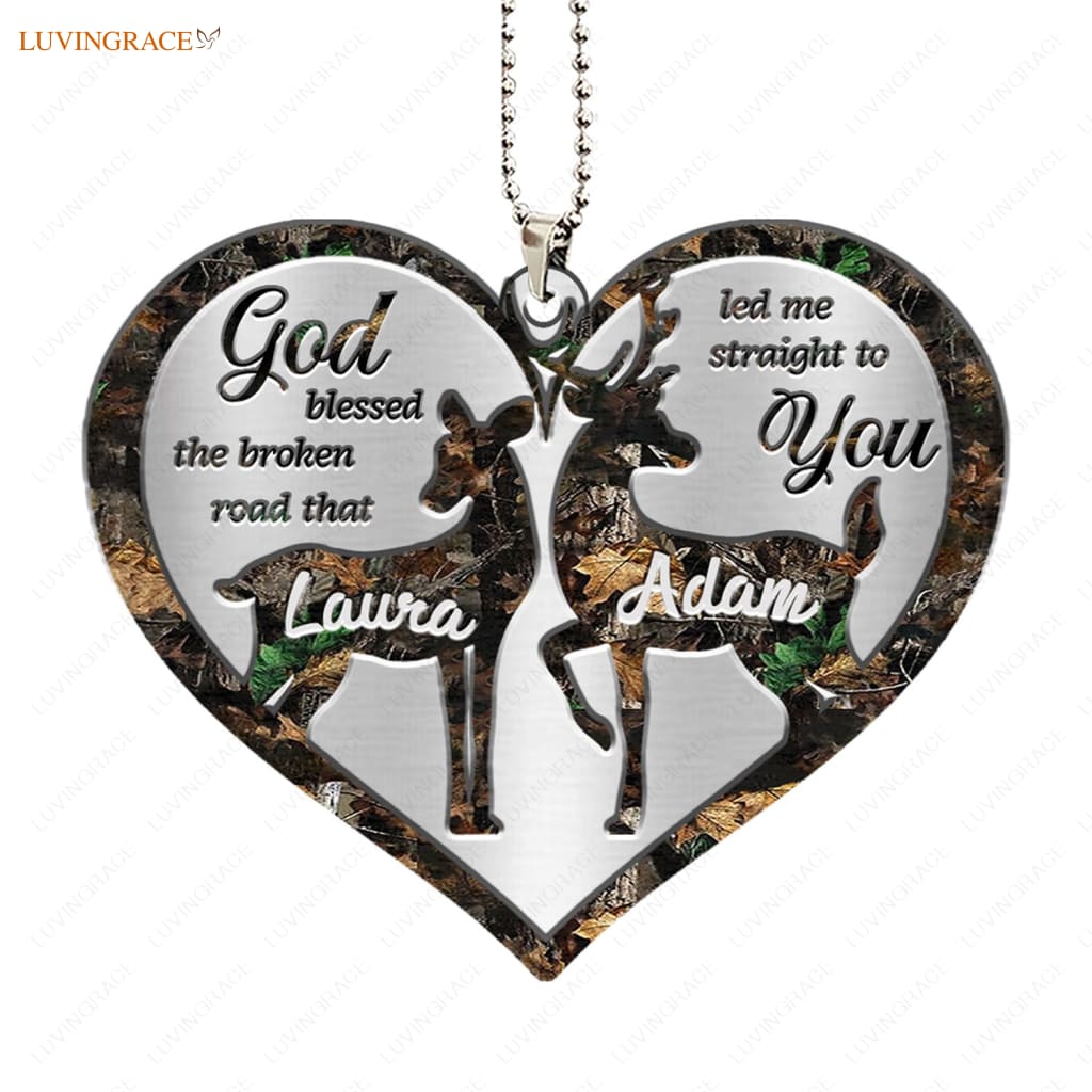 Luvingrace M108 Deer Couple God Blessed Personalized Ornament